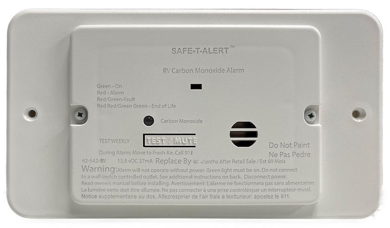 MTI Industries 62-542-WT Safe-T-Alert 12V Carbon Monoxide Alarm and Gas Detector for RVs & Boats - White