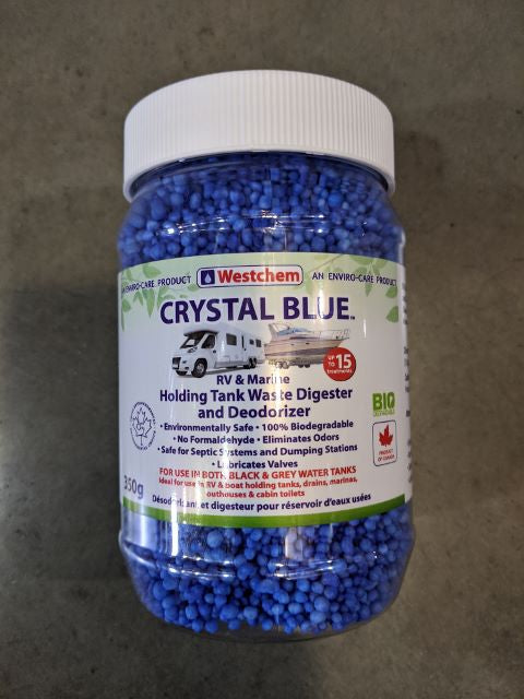 Westchem Crystal Blue 64W10041 RV Holding Tank Waste Digestor, Odor Eliminator, Powerful Cleaner for Black and Grey Water Tanks, 350g.