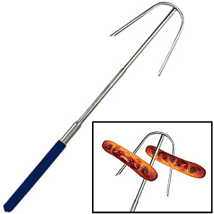Telescopic Upside Down BBQ Fork - Roasting Stick for Camping - Extendable/ Retractable Cutlery for Cooking