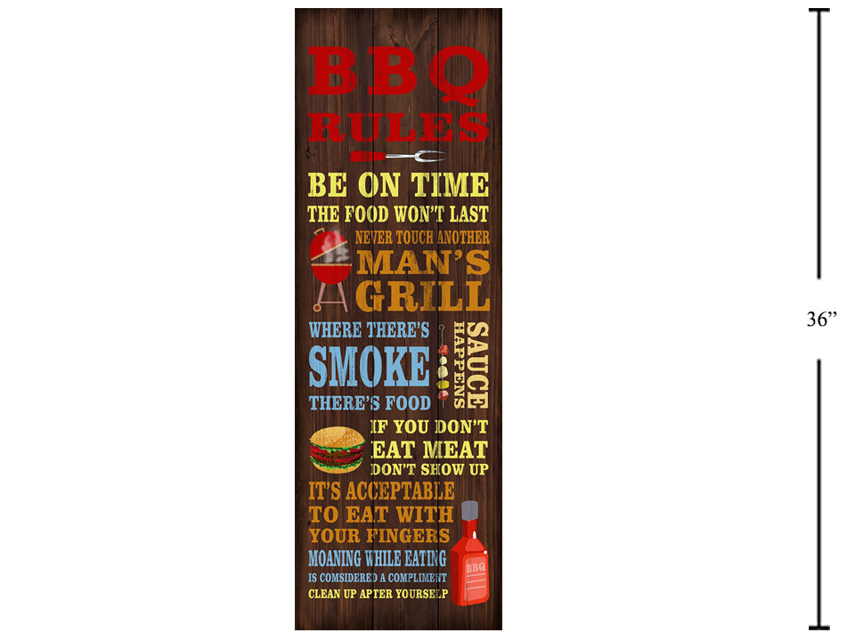 Stephanie Marrott Art, BBQ Rules- Funny Decorative Poster/Plaque/Print for Camping, Kitchen, Home Decor