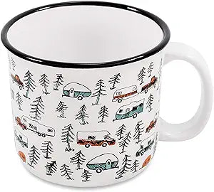 Camco 53383 Life is Better at The Campsite Ceramic Mug - Microwave and Dishwasher Safe - 14oz