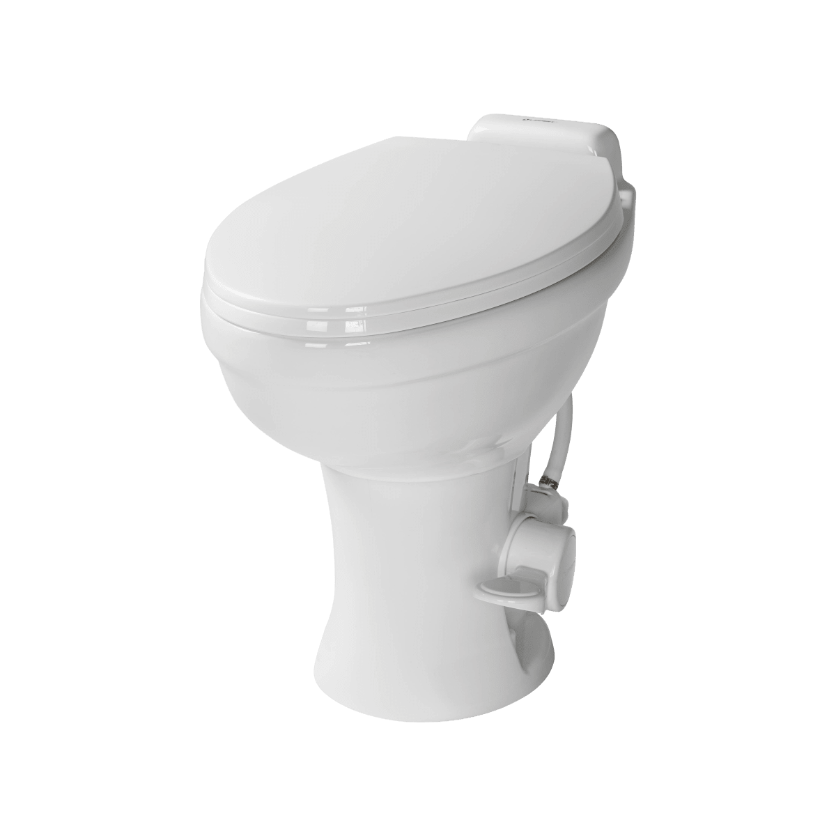 Lippert Flow 2022113192 Max RV Toilet Elongated Porcelain White, Premium White Bowl Standard Toilet With Easy RV Installation