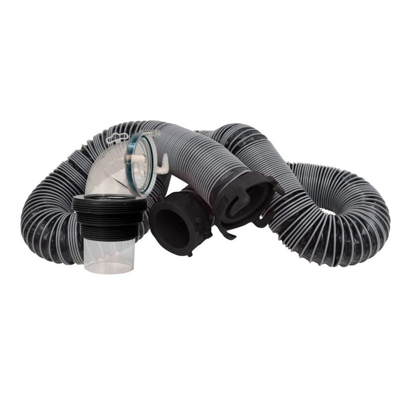 Black RV sewer hose with spring  outside of box