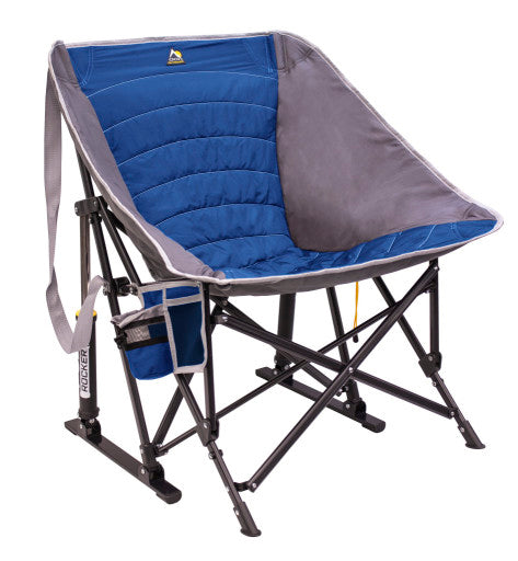 GCI Outdoors Max Relax Pod Rocker 37719- Blue - Padded Camping/Beach/Picnic Rocking Chair