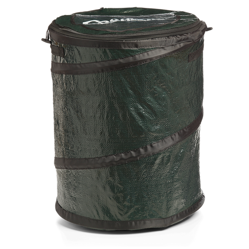 Mini poubelle pliable Coghlan's ; capacité de 45 litres ; hauteur : 47 cm ; largeur : 38 cm ; profondeur : 38 cm
