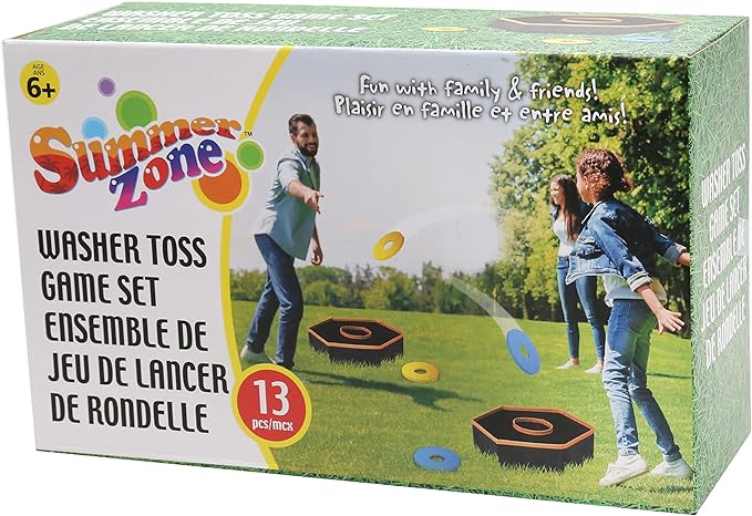 Summer Zone Washer Toss Game - Fun for Camping, Yard, Festival, Kids, Beach, Outdoor Games