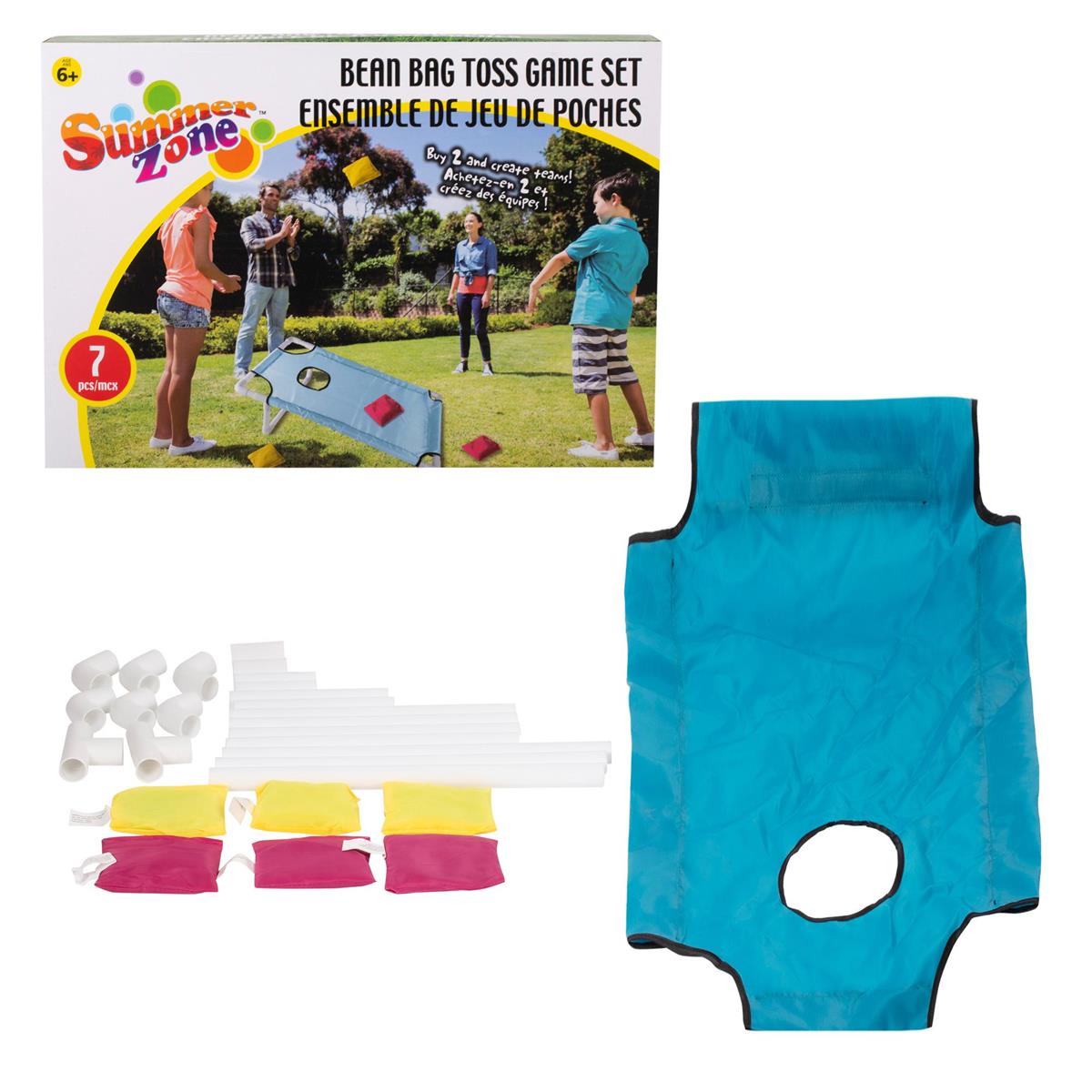 Summer Zone Bean Bag Toss Game 7 pcs Set - Fun for Camping, Yard, Festival, Kids, Beach, Outdoor Games