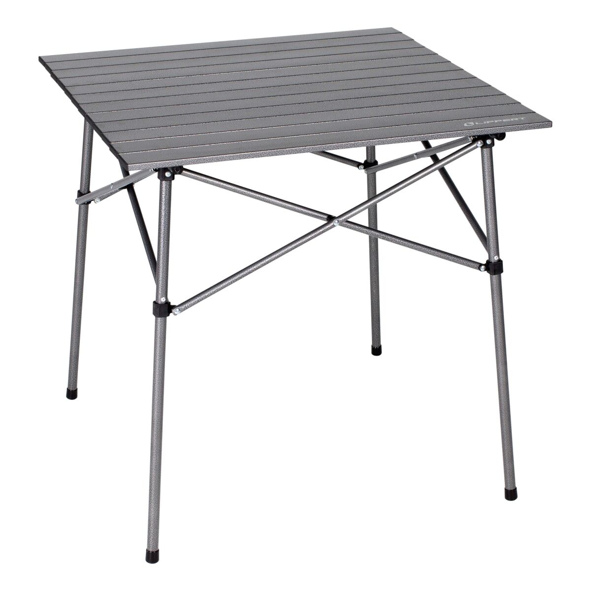 Lippert HD Hybrid Foldable Camp Table with Carry Bag, 27-1/2" H x 27-1/2" W x 27 1/2" D Tabletop, Slatted Aluminum Top, Folding Steel Frame, 9.9 lbs. Portable Camping Surface - 2021000209