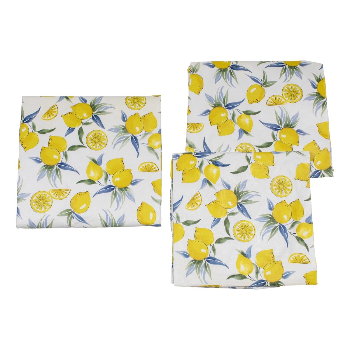 Folded picnic table covers with lemon design