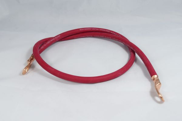 Battery Cable With Ends , 36", Red, 2GA - For Automotive, Solar, Marine, Boat, RV, Car, Motorcycle, and Power Connections