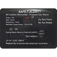MTI Industries 25-741-BL Safe-T-Alert 12V Carbon Monoxide Propane Alarm and Gas Detector for RVs & Boats - Black