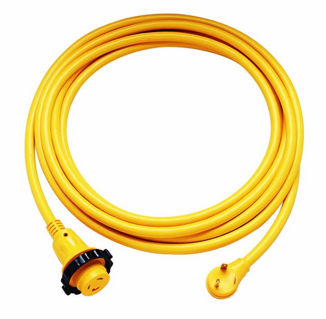 Cordon d'alimentation amovible Valterra A10-3025ED Mighty Cord 30 A avec poignée - 25 pi, rouge