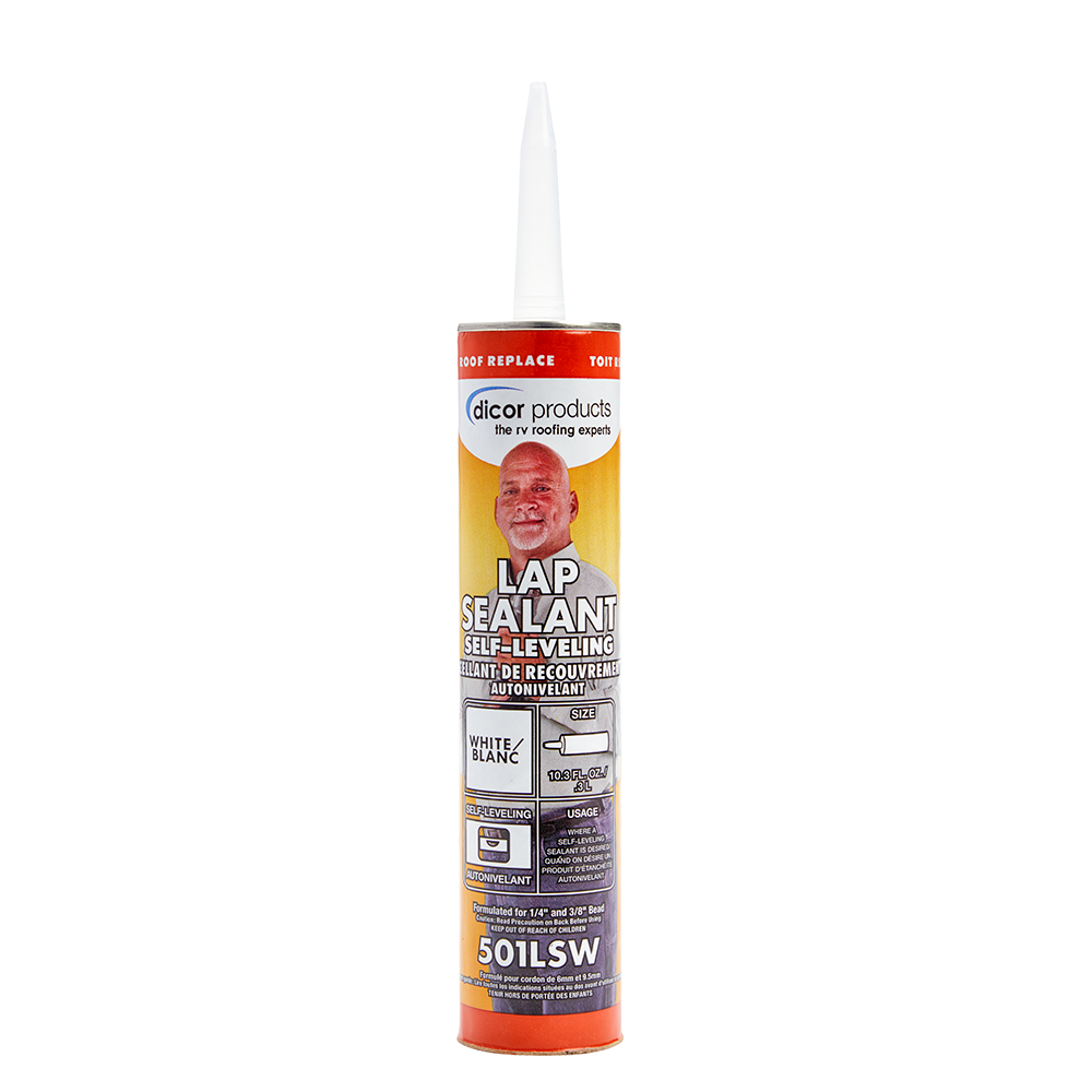 Dicor 501LSW-1 Self-Leveling Lap Sealant for Roofing- 10.3 oz - White