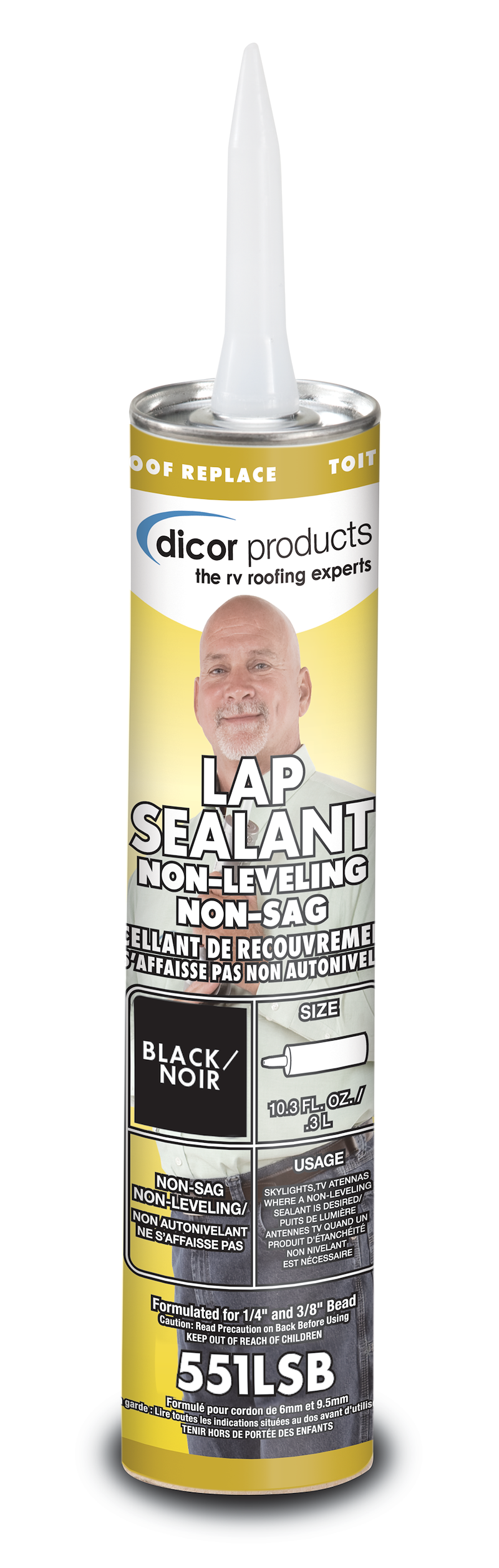 Dicor 551LSB-1 Non-Levelling Lap Sealant for Roofing - 10.3 oz - Black