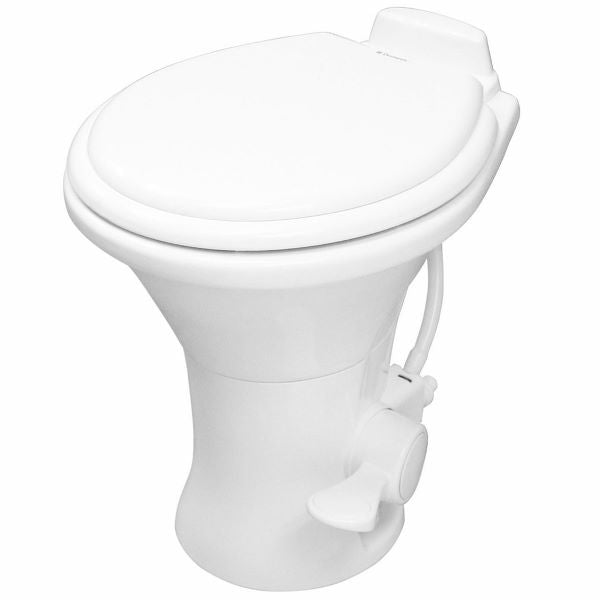 Dometic 302310081 310 Series Gravity-Flush Toilet - Universal Fit Ideal For Modern RVs - White, Standard