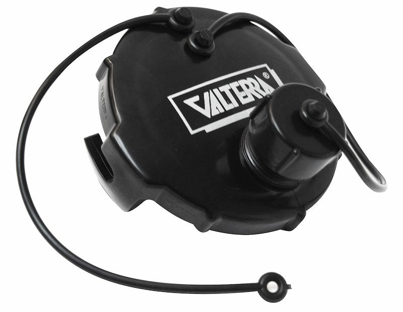 Valterra T1020-1 3" Sewer Waste Valve Cap With 3/4" Gray Water Tank Drain, Black.