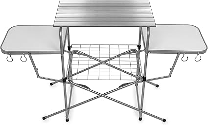 Table de cuisson portable de luxe Camco 57293 – Pour camping, barbecue, pique-nique et cuisine – Haute résistance et légèreté