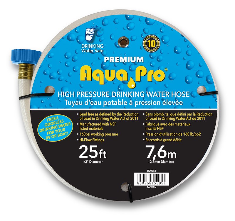Aqua Pro W20863 - Lead-Free Fresh Water Hose 1/2" Diameter x 25 ft- White
