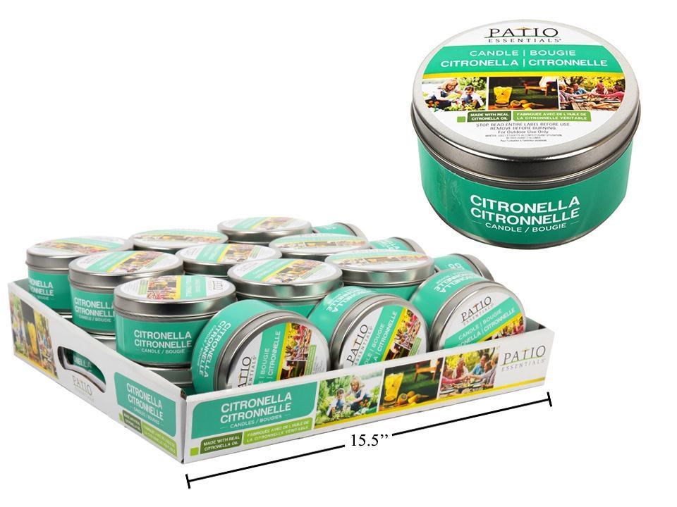 CTG 59142 Citronella Candle with Tin Holder - Mosquito/Insect Repellent, Bug Deterrent - Lemon/Grass/Citrus Scent