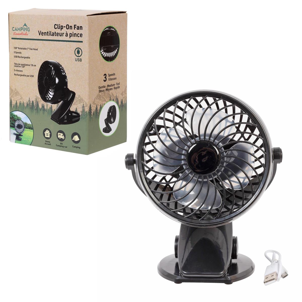 Camping Clip on fan- 3 speeds