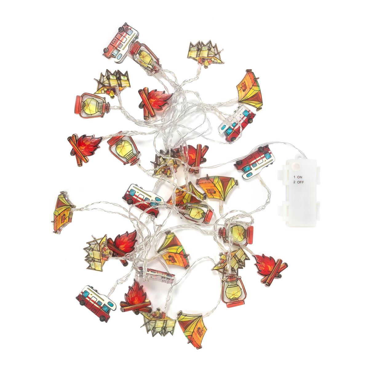 LED Campsite Decoration RV Garland String Lights, Camper Decoration Garland, Camping Theme, 4.85M.