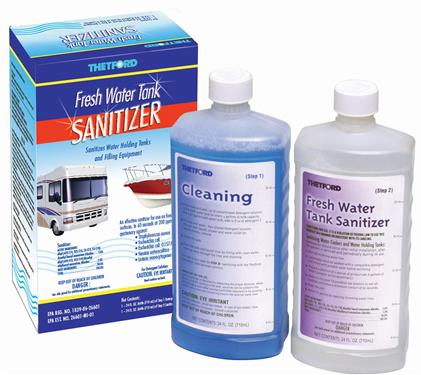 Thetford Fresh Water Tank Sanitizer (36662) 24oz Cleaner for Non-Porous Surfaces of Water Holding Tanks in RVs, Trailers, Campers and Boats