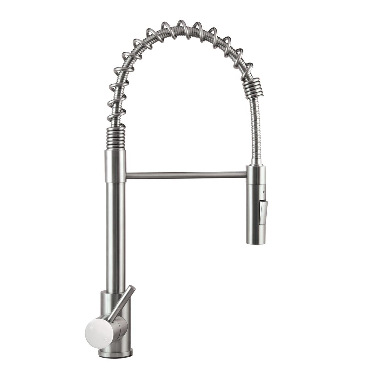 Lippert Flow Max Coiled Kitchen Faucet - Stainless Steel 719323 - Flexible Faucet Head and Stream or Spray Setting Options