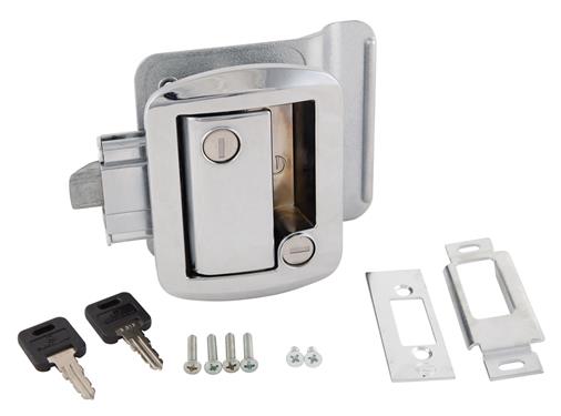 Fastec 43610-00-SP RV Entry Door Lock - Metal RV Door Lock with Keyed Deadbolt - Chrome