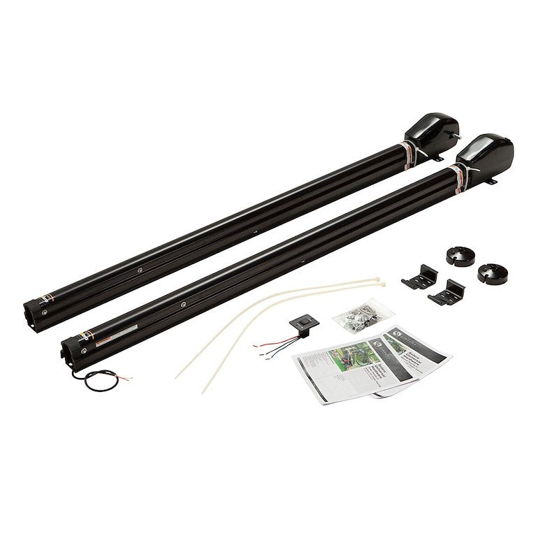 Solera 3000 Series Short Black Universal RV Awning Arms & Hardware Kit with One-Touch Power Extend/Retract, One-Handed Adjustable Pitch Projection, Auto Rain Dump - 2023052355