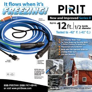 Pirit 12ft Heated Hose - Drinking Water Hose for RV, Car, Camper, House, Garden - Safe in Freezing Temperatures and Winter Weather