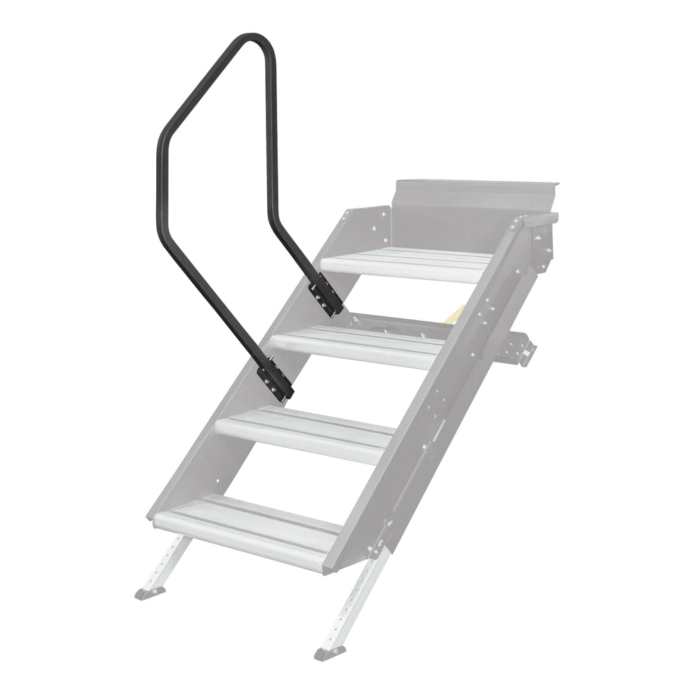 Lippert 799640 Solid Step Entry Assist Handrail - Support Rail for Stability on RV Stairs - Black