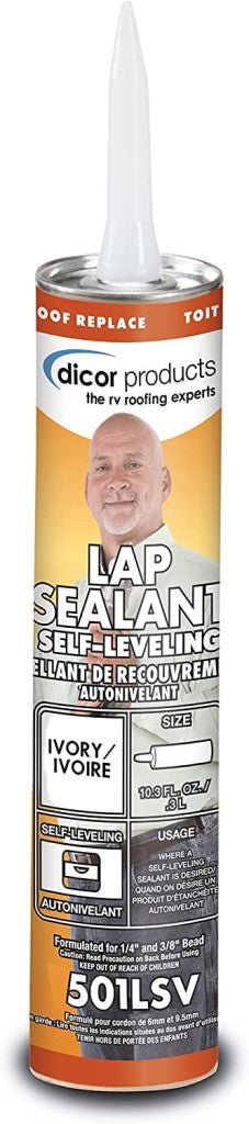 Dicor 501LSV1 - Self-Levelling Lap Sealant for Roofing - 10.3 oz - Ivory