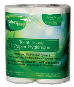 Nature Pure 25965 Standard Toilet Tissue - 4 Roll Bag, 1120 Sheets, 2 Ply Absorbent Paper