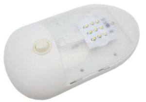 Kaper II L09-0110 Slim Single Dome 12V Ceiling Light Fixture with Single Pancake Interior - 9 Diode LED - Clear