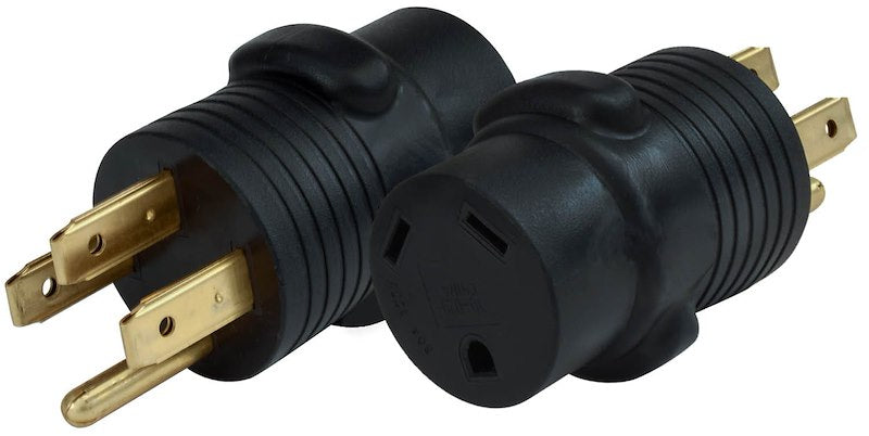 Valterra A10-5030A Mighty Cord Adapter Plug - 50AM to 30AF, Black (Bulk)