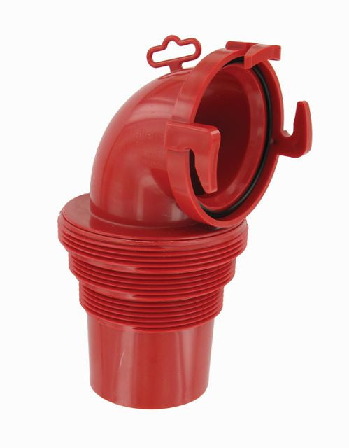 Valterra F02-3112 EZ Coupler 90° Bayonet Sewer Fitting - For RV Sewer Hoses- Red