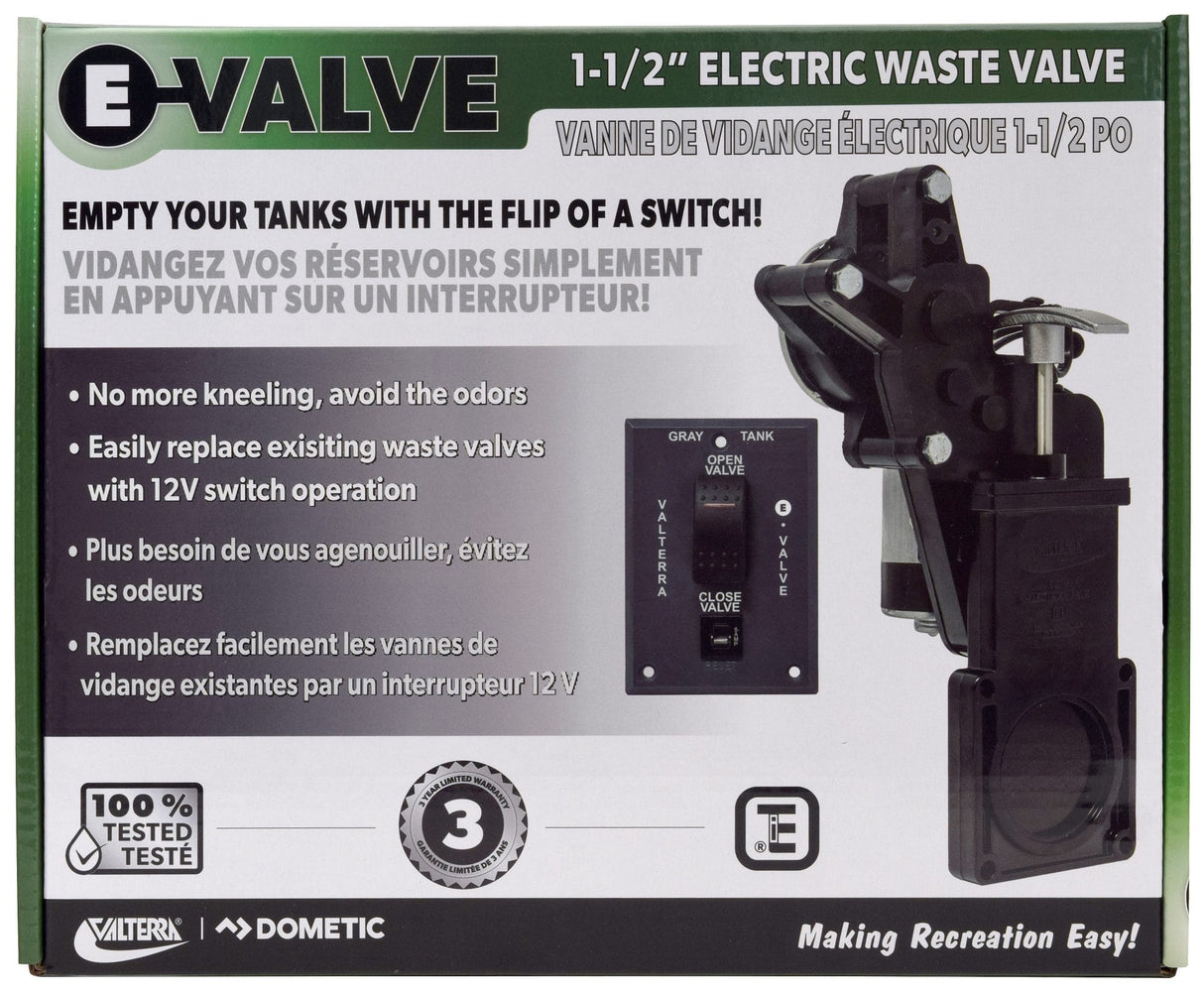 Valterra E-Valve Electric Waste Valve System w/Switch, 1-1/2”