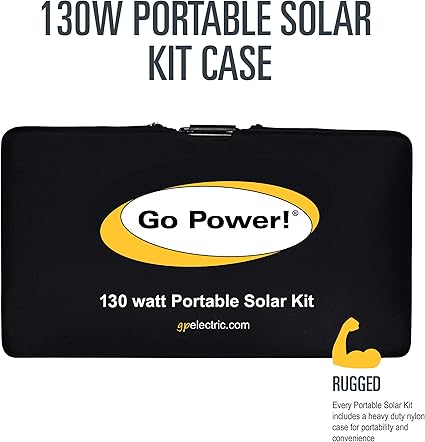 Go Power! GP-PSK-130 Portable Folding 130-Watt Solar Kit with 10A Controller