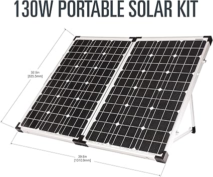 Go Power! GP-PSK-130 Portable Folding 130-Watt Solar Kit with 10A Controller