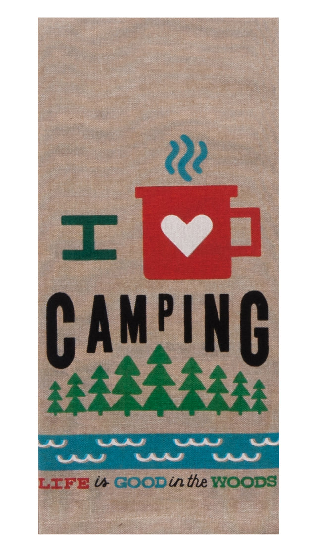 Kay Dee Designs Love Camping Chambray Tea Towel