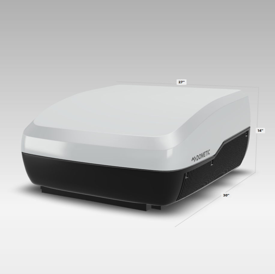 Dometic RV A/C with product size dimensions