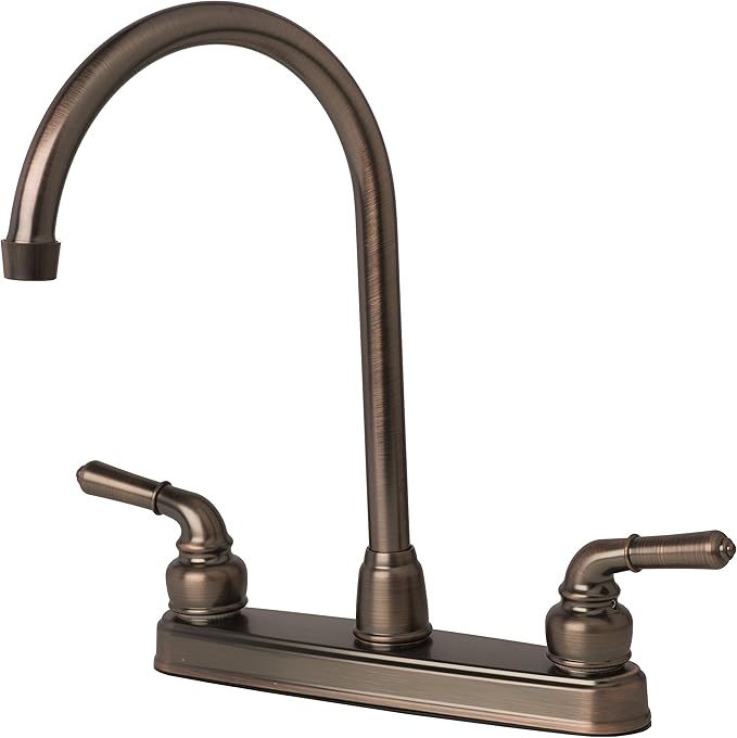 Laguna Brass 1201BZ RV/Motorhome Two Handle High Arc Swivel Kitchen Faucet - Brushed Bronze Finish