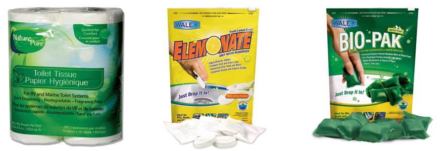 Sewer Fresh Essentials Bundle-Walex and Nature Pure- Includes 2-Ply RV Toilet Paper, Bio-Pak Digester & Deodorizer, and Grey Water Tank Deodorizer and Cleaner