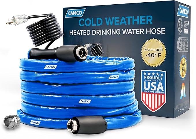 Camco Cold Weather Heated Drinking Water Hose 22923 - For Freezing Winter Temperatures, Kink Resistant - 25ft