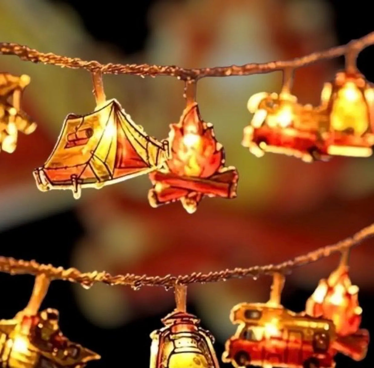 LED Campsite Decoration RV Garland String Lights, Camper Decoration Garland, Camping Theme, 4.85M.