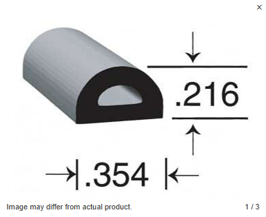 Slide out D Seal 50ft-BLK-  1085H2-50