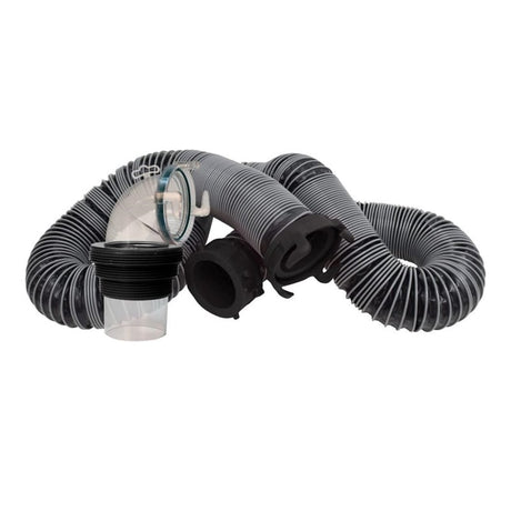 Black RV sewer hose with spring  outside of box