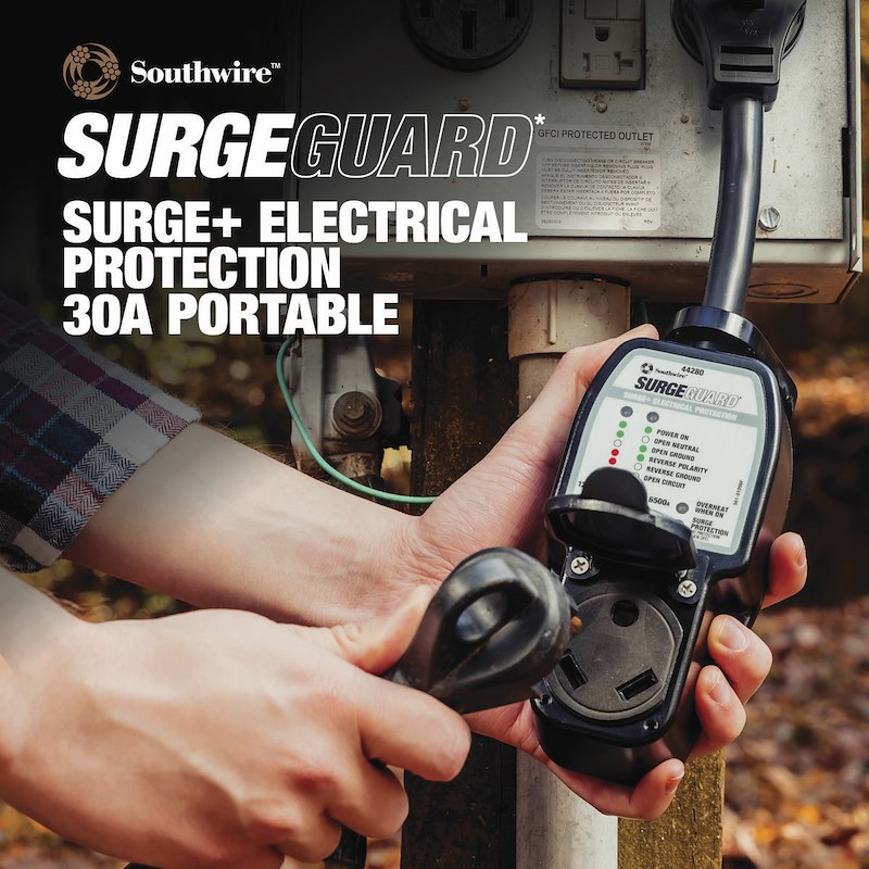 Southwire Surge Guard 44280 Portable Surge Protector - 120V, 30A , Black