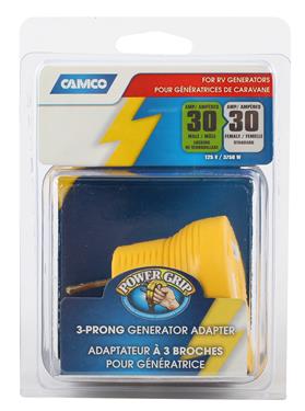 Camco 55338 PowerGrip 30 Amp 4-Prong Generator Adapter, Orange