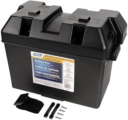 Coffret de batterie Camco HM327BK - Robuste pour marine, automobile, camping-car, bateau, caravane et caravane